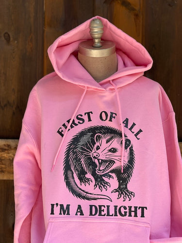 I'm a Delight Hoodie- Pink
